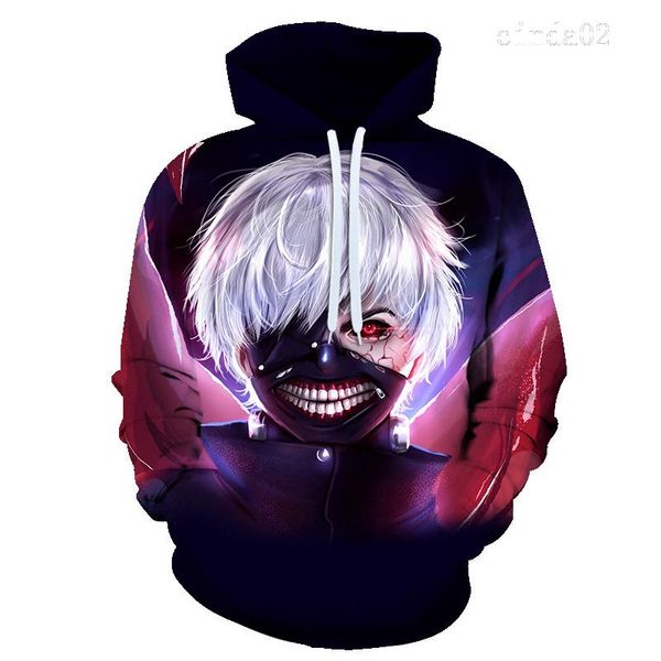 

new classic casual anime tokyo ghoul 3d hoodies autumn fashion hoodie harajuku hip hop men women hooded sweatshirt pullover, Black