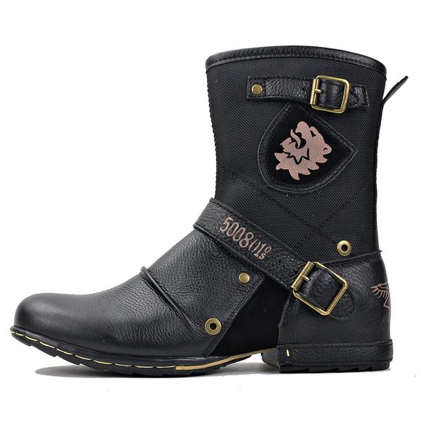 

2021 spring part genuine leather men ankle male boots xs11, Black