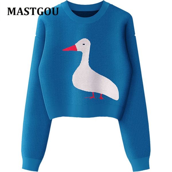 

mastgou embroidery animal womens sweater autumn winter highstreet style pullover jacquard knit christmas sweaters pull femme, Black