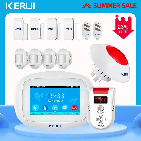

kerui k52 security protection anti-theft alarm device wifi gsm 4.3 inch tft color display app control wireless home alarm aystem1