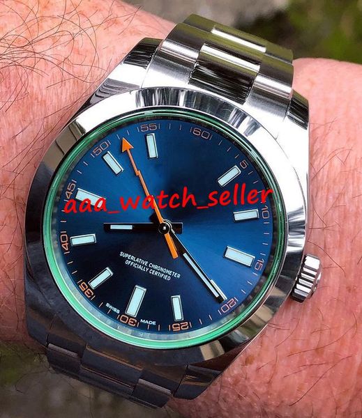 

bp factory green glass mens automatic watches 40mm 116400 116400gv 2813 movement sapphire luxury designer luminous soprt wristwatches, Slivery;brown