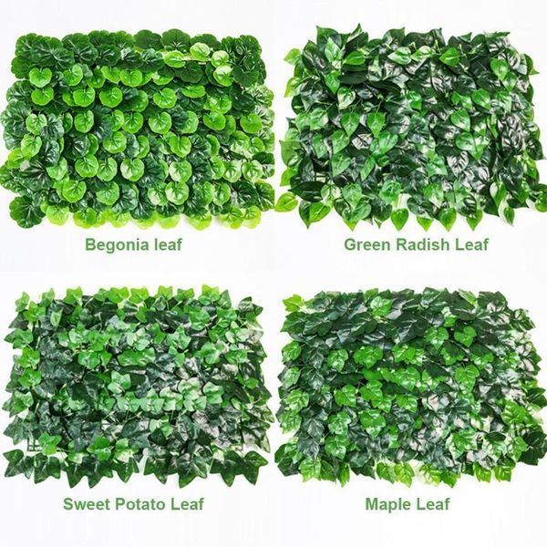 

decorative flowers & wreaths 40*60cm artificial mats leaf privacy screen hedge wall cover fake leaves plants panel backdrop decoration home1