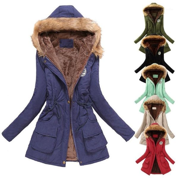

2021 new winter women coat women's parka casual outwear hooded fur coat down jackets winter thick warm for female1, Black;brown