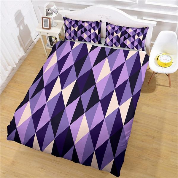 

3pcs geometry splicing pattern bedding set  size duvet cover comforter bed cover set bedclothes quilt multiple size1