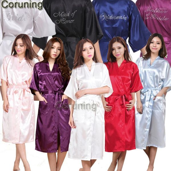 

rbb s-3xl long style rhinestone letter bride bridesmaid morning robes bridal party gifts bathrobe dressing gowns for women1, Black;red