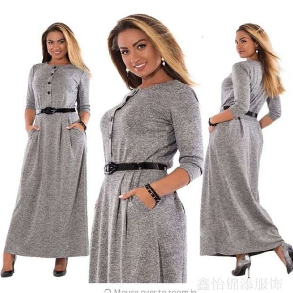 

color solid dress fashion elegant 2020 large sleeve high waist women's long skirt, Black;gray