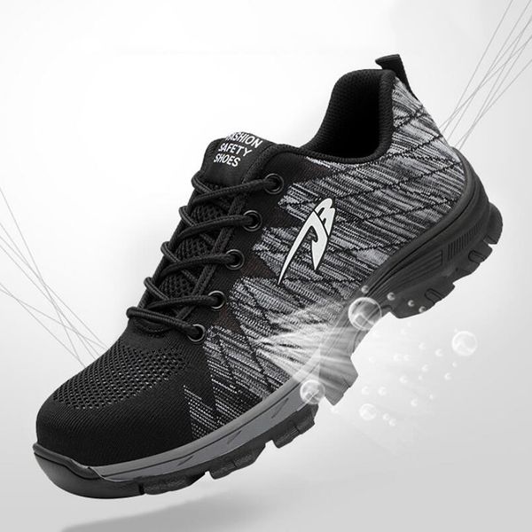 

men and women safety boots outdoor breathable men shoes steel toe puncture-proof workers sneakers y200915, Black;brown