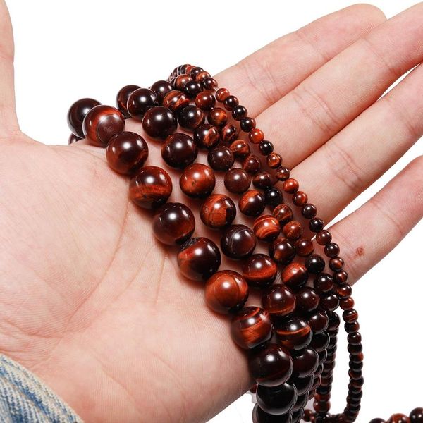 

1strand lot 4 6 8 10 12 mm aaaaa natural stone red tiger eye agat round beads loose spacer bead for jewelry h bbyuuu