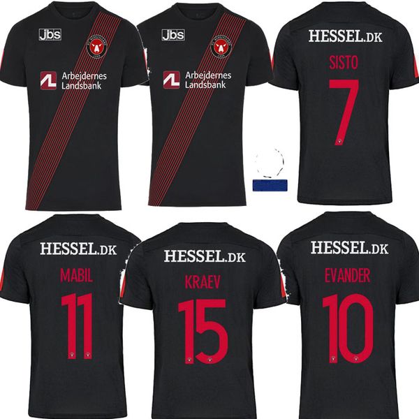

2020 2021 denmark club fc midtjylland soccer jerseys sisto evander mabil kraev onyeka custom 20 21 home black football shirts uniforms, Black;yellow