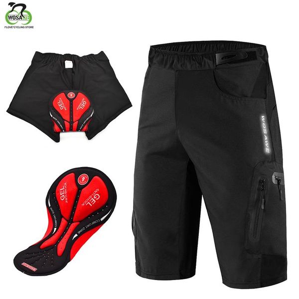 

men's loose cycling shorts 3d padded outdoor sports rain dirty resistance breathable bicycle downhill bike racing mt wmtqqq, Black;blue