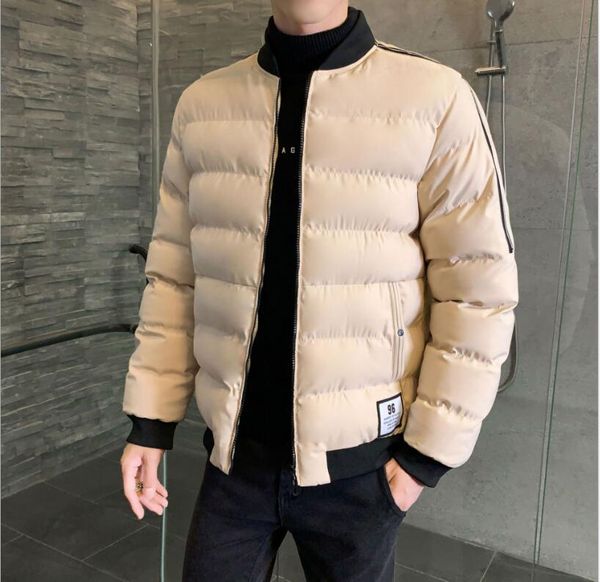 

2021 new winter jacket men cotton thick male coats goyq, Black