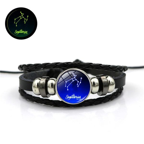 

браслет новые аксессуары 12 созвездие время gem luminous сплетенный браслет кожаный браслет из бисера ювелирных изделий sqcygi home003, Golden;silver