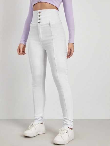 

super high-waisted high stretch skinny jeans z9d7#, Blue