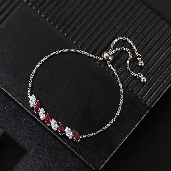 

eif dock new oval tennis bracelet for women shinny cubic zirconia charm bracelets & bangles femme wedding jewelry drop qylawg, Golden;silver