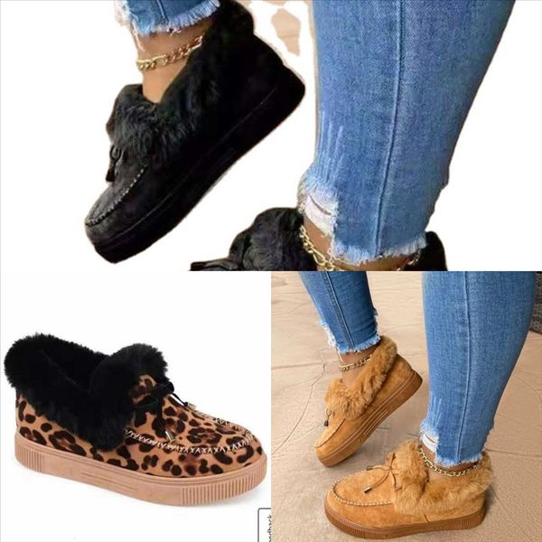 

nxxno read size winter one shoes women men cotton fat slippers cute plus velvet cartoon animal warm home plush mop snow boots, Black
