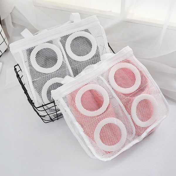 

2018 new arrival mesh laundry shoes bags for washing machine dry shoe organizer protector hanging bags home storage organizer1