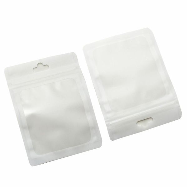 

100pcs matte clear white plastic ziplock package bag with hang hole electronics snack storage zipper packing pouch sundries pack h bbyrxr