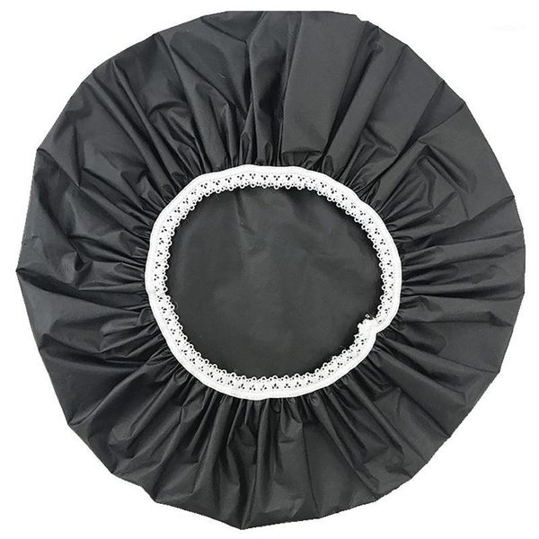 

elastic waterproof shower cap hat reusable bath head hair cover salon shower cap1