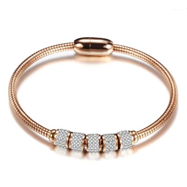 

3 colors magnetic cz ball bangles cable steel wire rope bracelet femme acier inoxydable de luxe for wife/girlfriend jewelry1, Black