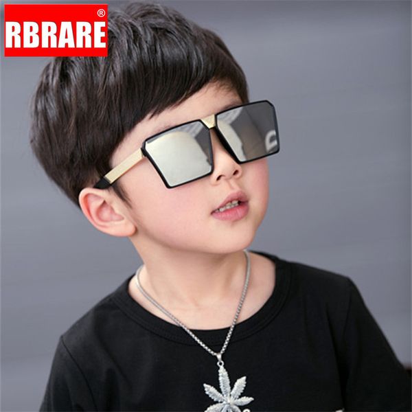 

fashion classic square sunglasses girls boys colorful mirror children glasses concave shape personality anti-uv street beat kid, White;black
