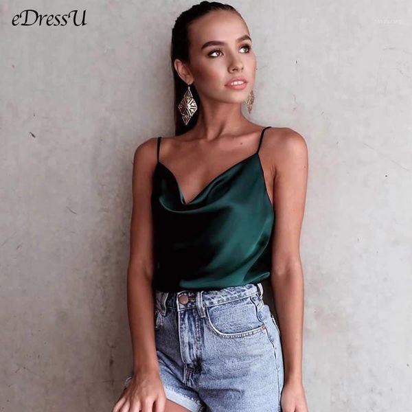 

2020 women tank silk satin summer tees solid green white print casual tank plus size daily club disco camis lh-80511