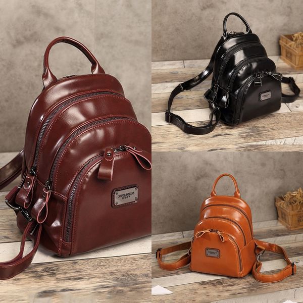 

kdtzm 2020 multi-compartment style summer oil painting preserved zipper new and oil backpack leather fashionable spring zipper women's