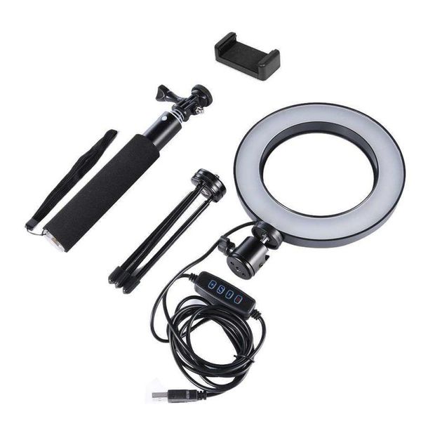 

flash heads veledge ring-shaped adjustable fill light lighting live video makeup lamp (fill light+ pole+gimbal+tripo+mobile phone)