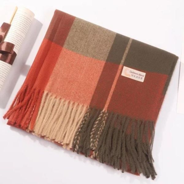 

thickening solid color lattice dots soft women scarf cashmere scarves ladies shawl wrap autumn winter pashmina muffler jllbxw, Blue;gray