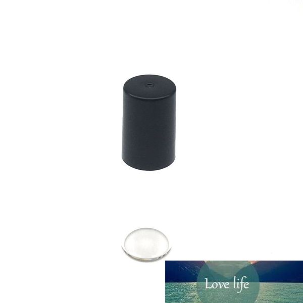 150pcs 5ml Perfume Essential Garrafa rolo Oil Limpar vidro reutilizáveis ​​vazio Roll-On Bottle Cap plástico preto