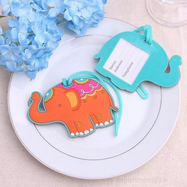 

lucky luggage rubber elephant suitcase id adress holder baggage boarding tag portable label travel accessories dhe350