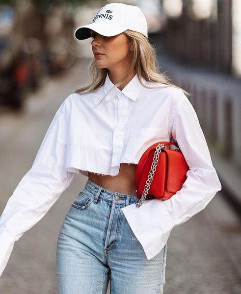 

2020 spring women blouse korean long sleeve irregular navel womens and blouses vintage women shirts blusas feminina, White