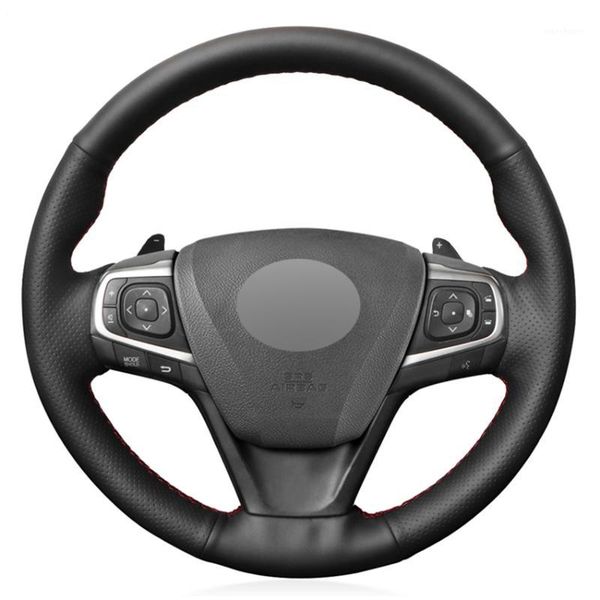 

black pu faux leather diy car steering wheel cover for camry 2015 2016 2017 avalon 2013 2014 2015 2016 2017 20181