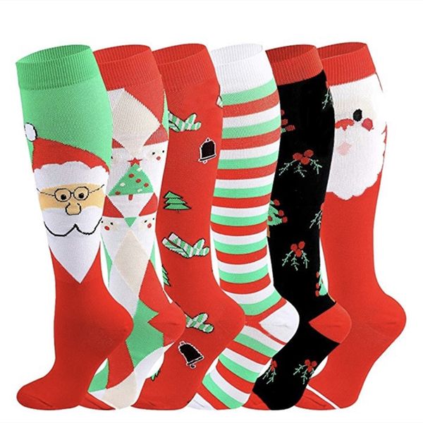 

2020 christmas adults long socks cartoon snowman striped printed women men fashion xams socking creative sports winter home clothing e101601, Pink;yellow