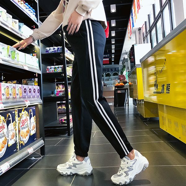 

pregnancy high waist pants maternity pants casual fashion soft trousers pregnant women clothes sport wear warm casual pants lj201119, White