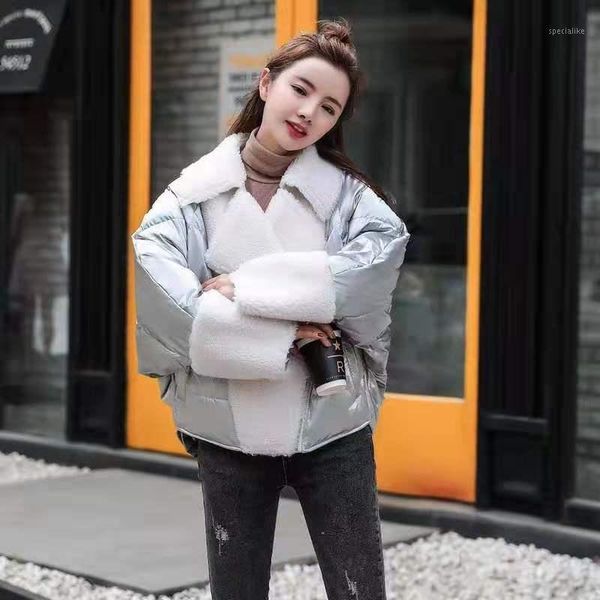 

90% white duck down jacket bat sleeve winter coat women 2019 turn-down collar outerwear patchwork style plus size coats1, Black