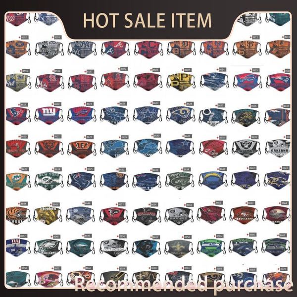 

personality new dustproof 5 layer team pure cotton luxury designer protective face pm2.5 mask reusable masks football 2020 basebal ujxl
