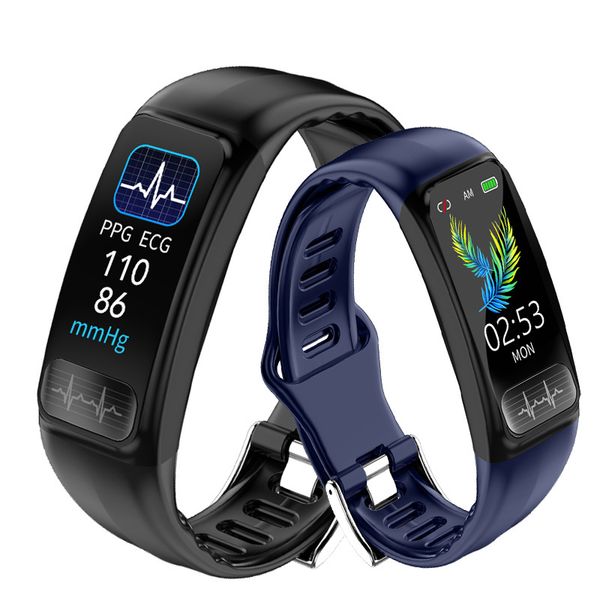 

p12 цвет экрана smart watch ecg + ppg ecg сердцетеры артериальное давление мониторинг спящий водонепроницаемый браслет