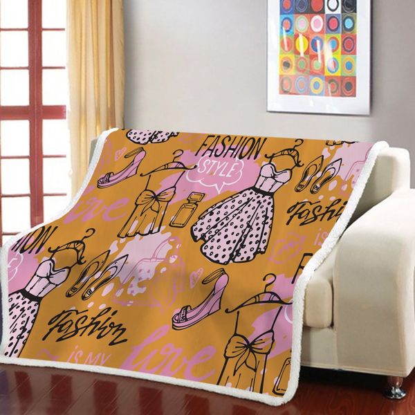 

3d high heels hooded wool women soft wearable blankets 3d-printed home decor nap office blankets