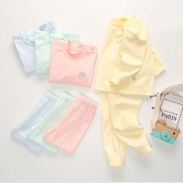 

cotton pure underwear children's set cloth trousers warm 1-3 years old boys girls' pajamas spring and autumn baby, Blue;red
