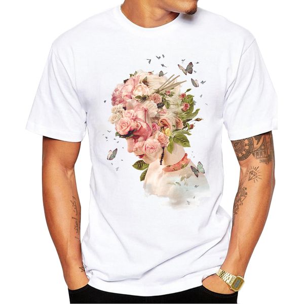 

2018 new fashion symbiosis summer men t shirt short sleeve flower head printed t-shirts casual cool tee sport hooded sweatshirt hoodie