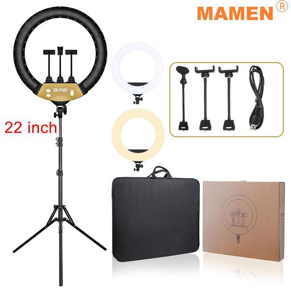 

mamen 22 18 inch ring light video 45cm led dimmable studio ring lamp pgraphy with phone holder dslr for makeup youtube live