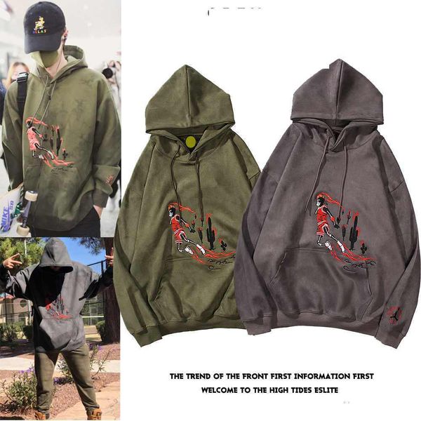 

20ss correct version tie-dye effect travists sweater suede couple sweater, Black