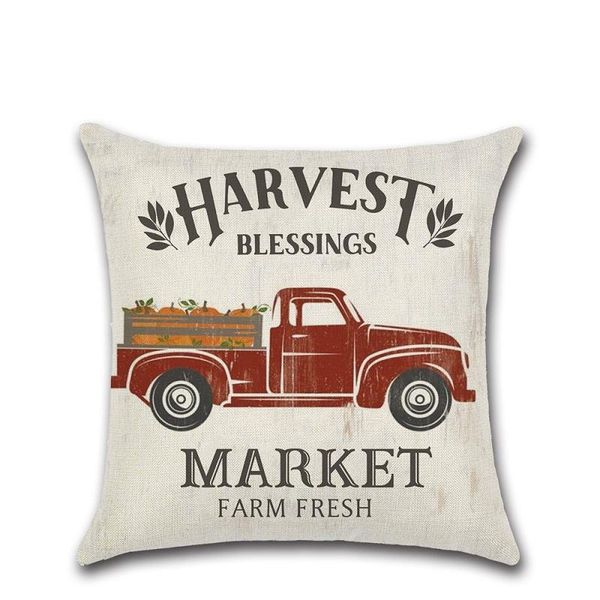 

happy fall pumpkin car printed pillow cushion cover kussenhoes square throw pillowcase sofa home thanksgiving decor accessories swy bbyrke