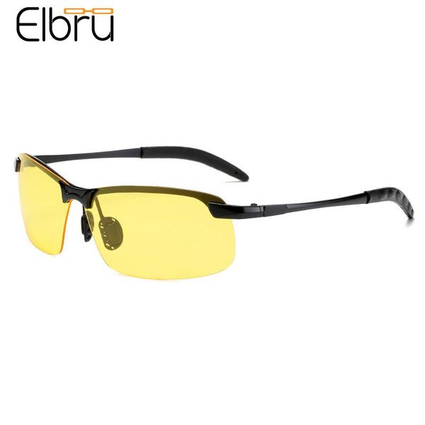 

elbru large pchromic sunglasses for men women polarized driving spectacles change color driving sun glasses sports eyewear, White;black