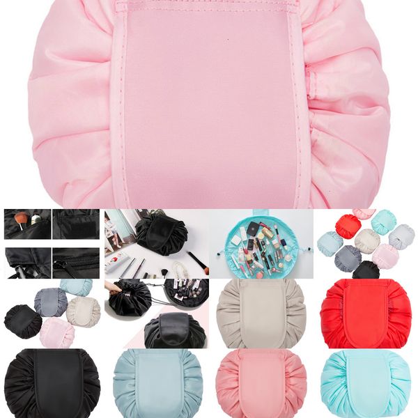

lazy drawstring cosmetic bag large capacity travel portable makeup bags cartoon make up pouch 11 colors 8 n70ml