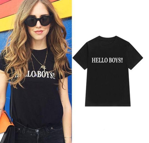 

здравствуйте, boys письма печать женщины футболка хлопок повседневная смешная футболка для леди tee tee hipster tumblr drop ship share z-979, White