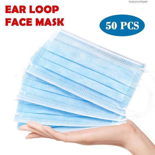 

elastic 3 layers 50factory/lot stock anti-dust in face soft breathable non woven disposable dust-proof mouth mask