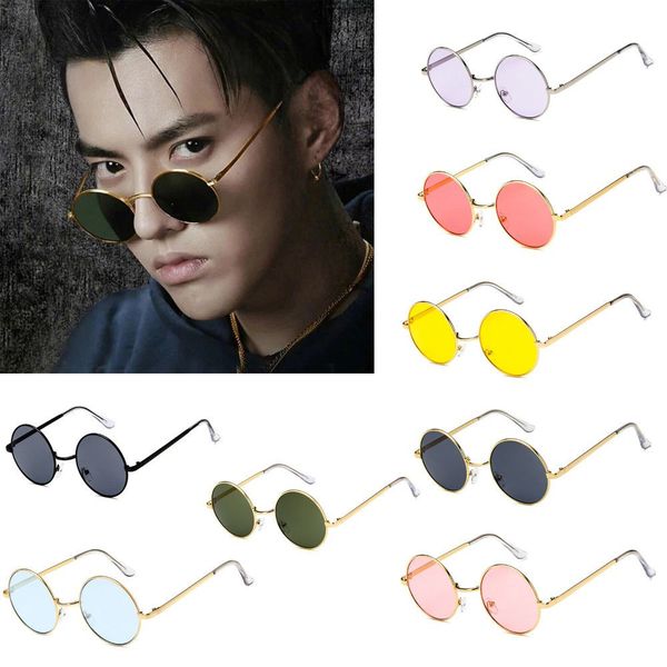

1pcs new small round sunglasses women famous brand designer vintage sun glasses female retro personality metal eyewear style