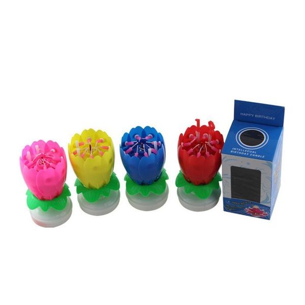 

musical birthday candle birthday cake er decoration magic lotus flower candles blossom rotating sp bbyqak lg2010