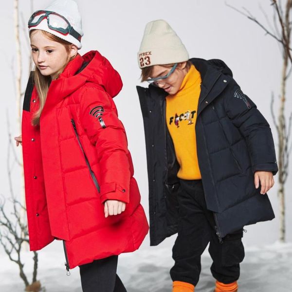 

bosideng kids children's wear high-end outdoor waterproof windproof mid-length down jacket [gore-tex function series]] t90142803, Blue;gray